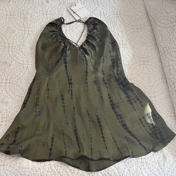 Zoe Mini Olive Tie Dye Dress